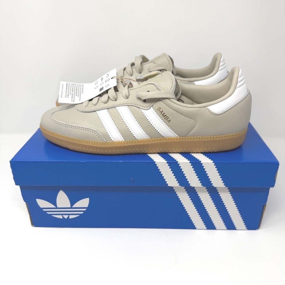 Adidas Samba OG Wonder Aluminum White Gum Mens Shoes Mens Size 8 NEW
